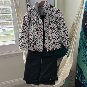 Roxy Kids Multicolor Leopard SKI Jacket & Matching Roxy Ski Parts size 8